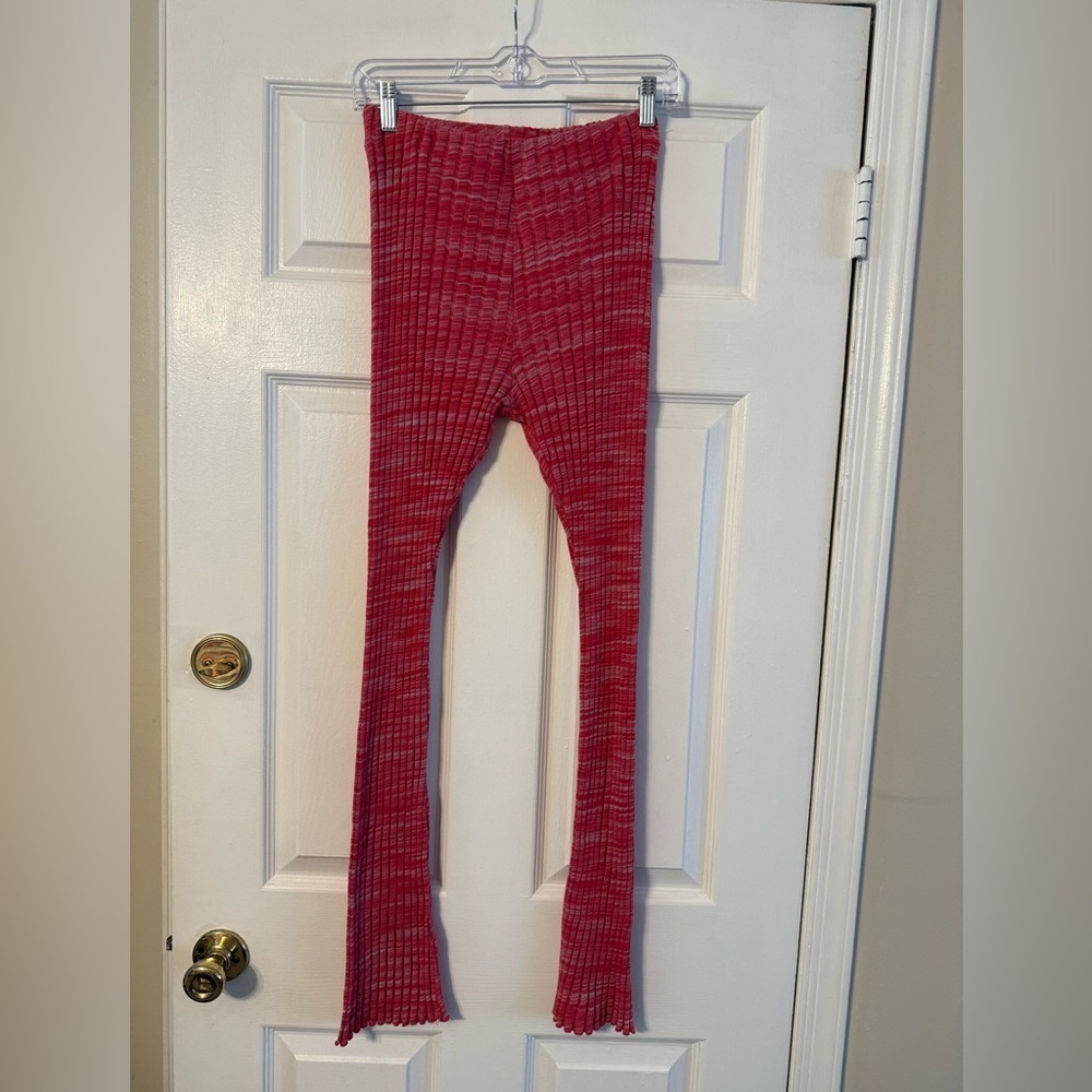Zara Ribbed Red Leggings